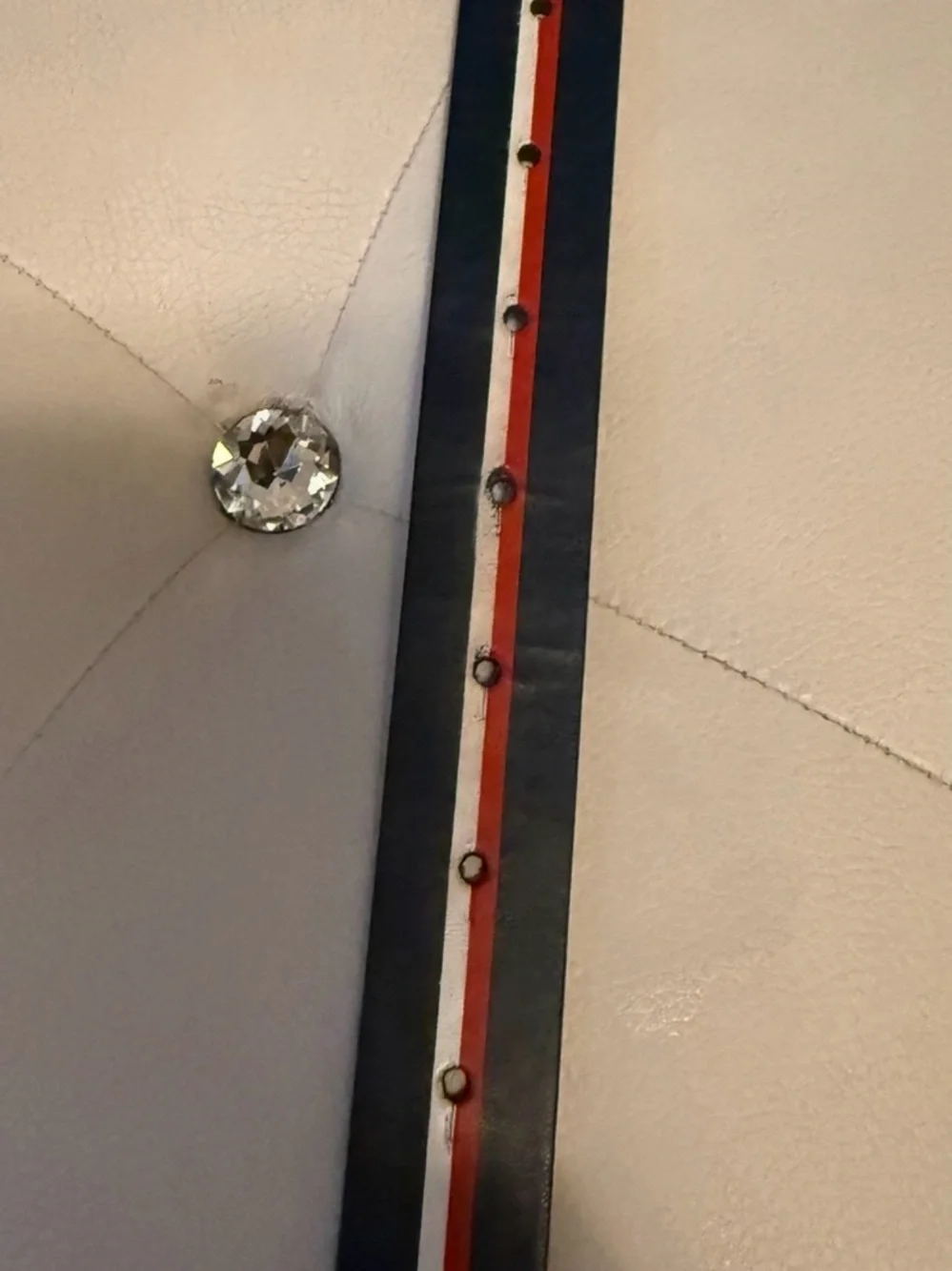 Tommy Hilfiger Navy Tricolor Belt with Silver H Buckle